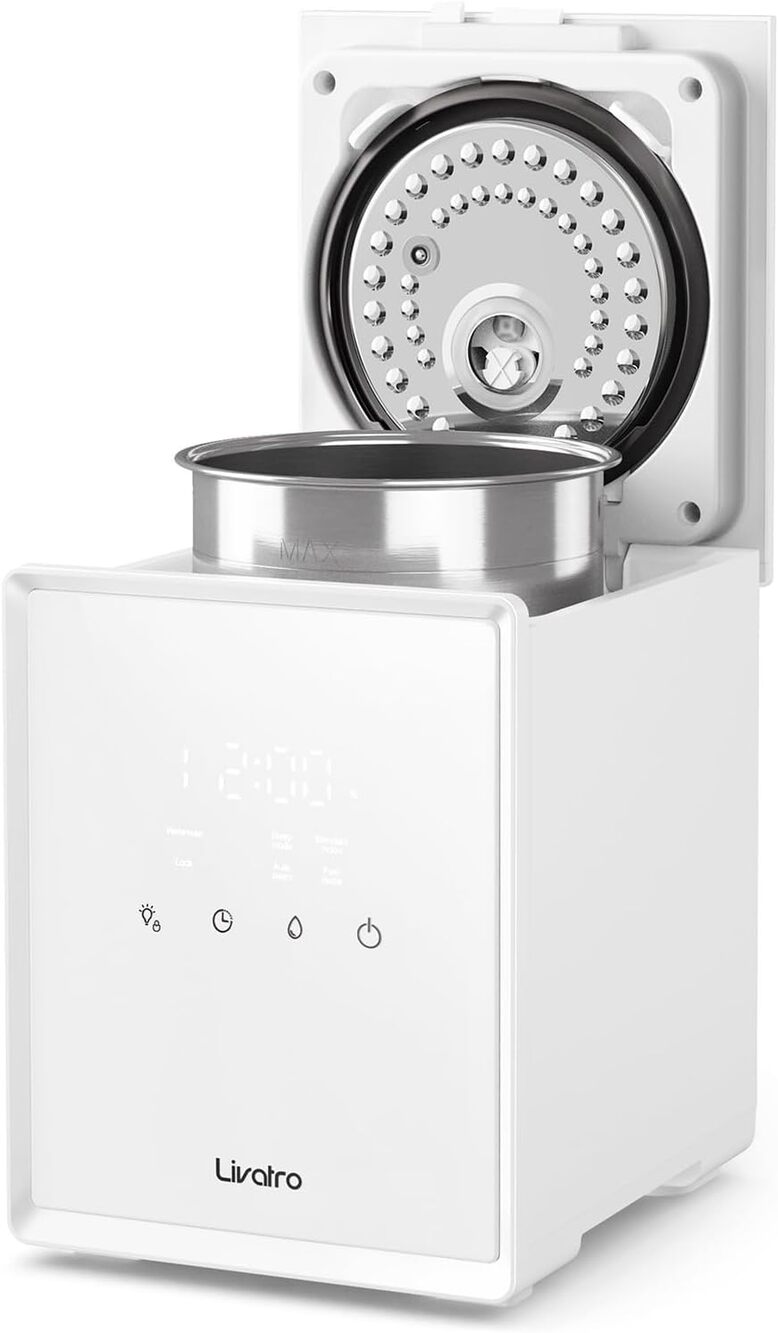 Livatro 3L Stainless Steel Warm Mist Humidifier White Auto Off